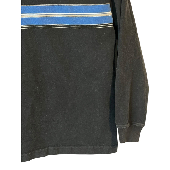 Old Navy Boys Shirt Size Medium Black Blue Stripe - Picture 5 of 8